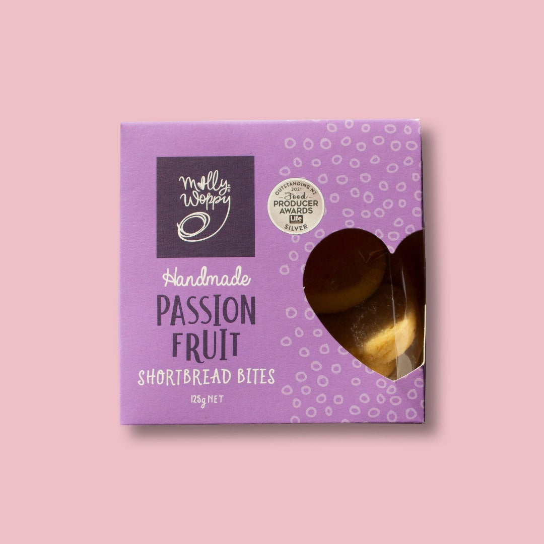 Molly Woppy Passionfruit Shortbread Biscuit Box 125g